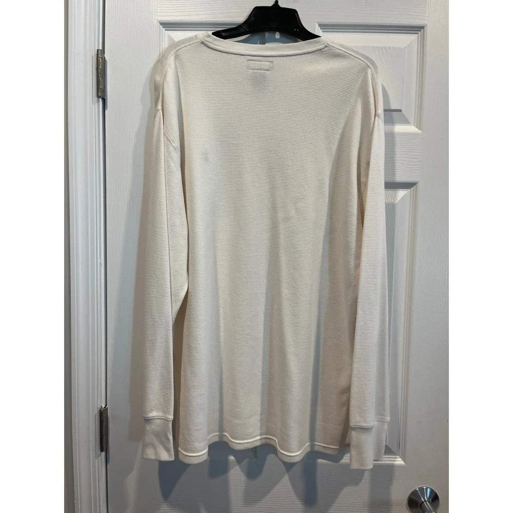 Polo Ralph Lauren Mens‎ 2XLT White Waffle Knit Thermal Long Sleeve Shirt Tall